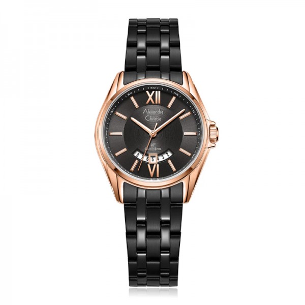 Alexandre Christie AC 8673 Rosegold Black Lady LDBBRBA